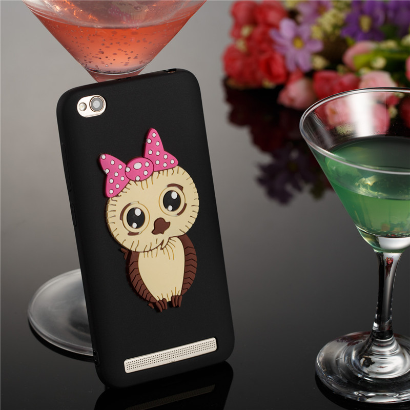 Case Xiaomi Redmi 5A #เคสฝาหลังนิ่มลายนกฮูกติดโบ 3D น่ารัก Lovely 3D Owl with Bowknot Pattern
