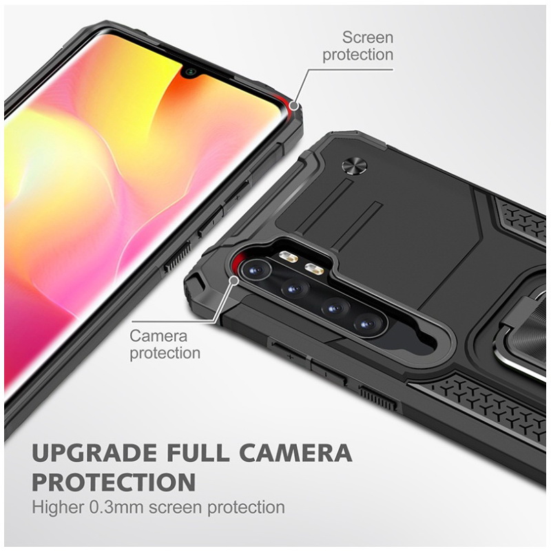 เคส Xiaomi Mi Note 10 Lite #เคสฝาหลัง Hybrid TPU+PC มีแหวนสวมนิ้ว