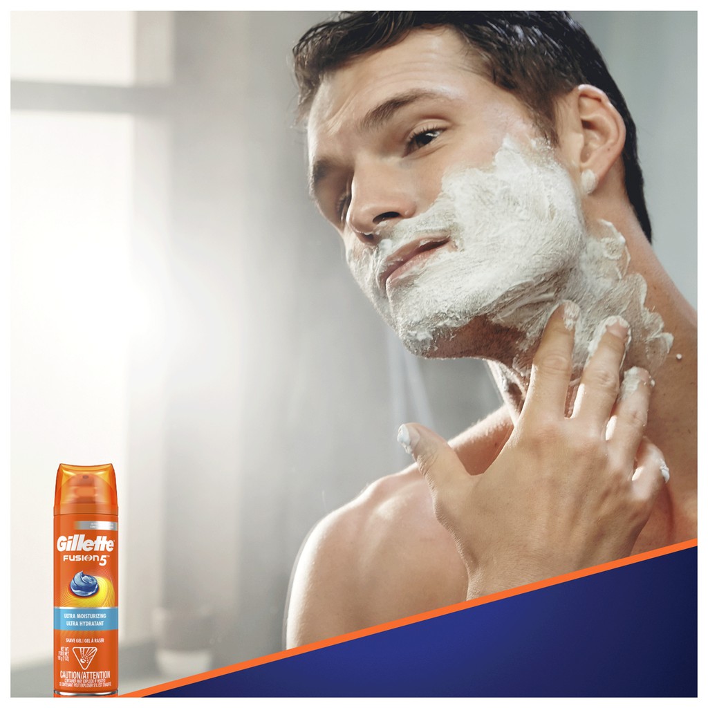 Gillette® Fusion5 Ultra Moisturizing Shave Gel 198g ยิลเลตต์ เจลโกนหนวด สำหรับผิวบอบบาง