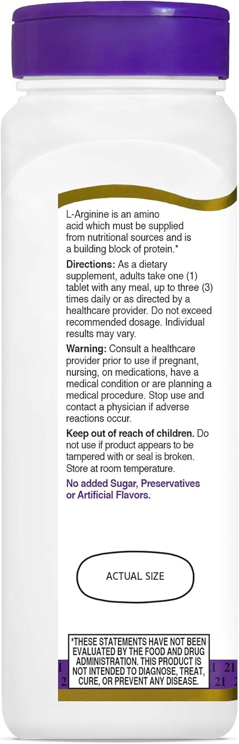 21st Century® L-Arginine, Maximum Strength 1,000 mg 100 Tablets แอล-อาร์จีนีน