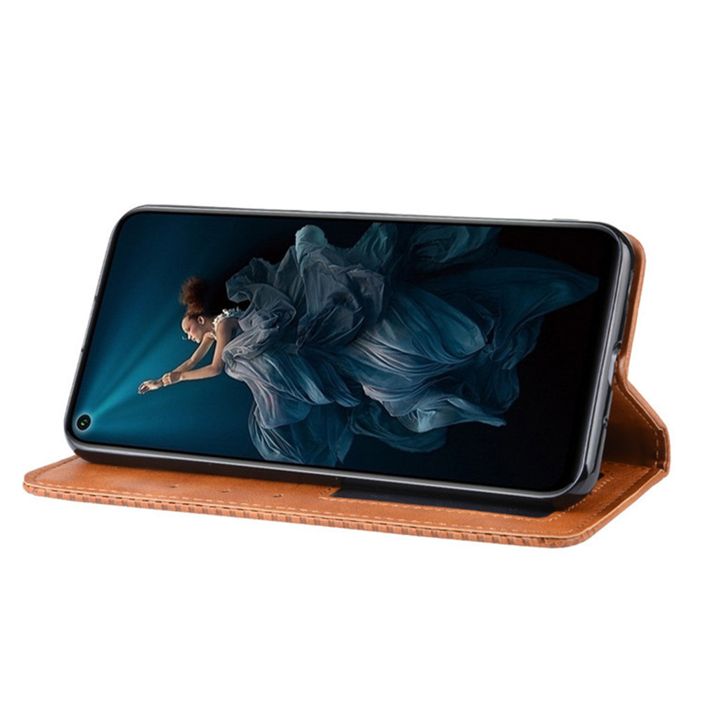 เคส Huawei Nova 5T #เคสฝาพับปกหนังสไตล์วินเทจดูดซับอัตโนมัติแบบกระเป๋าสตางค์