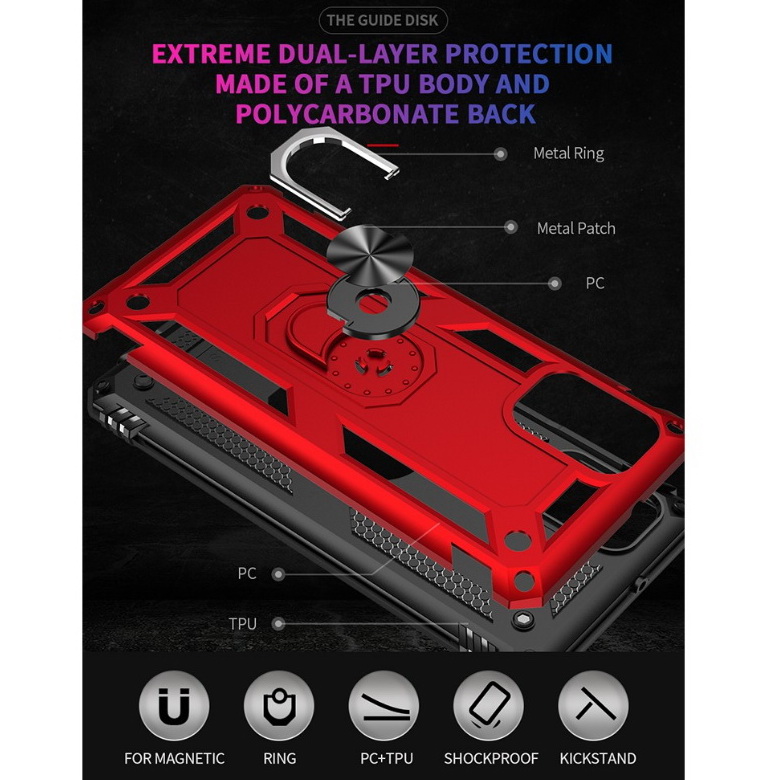 Case Samsung Galaxy M51 #เคสฝาหลัง Hybrid TPU+PC มีแหวนสวมนิ้ว