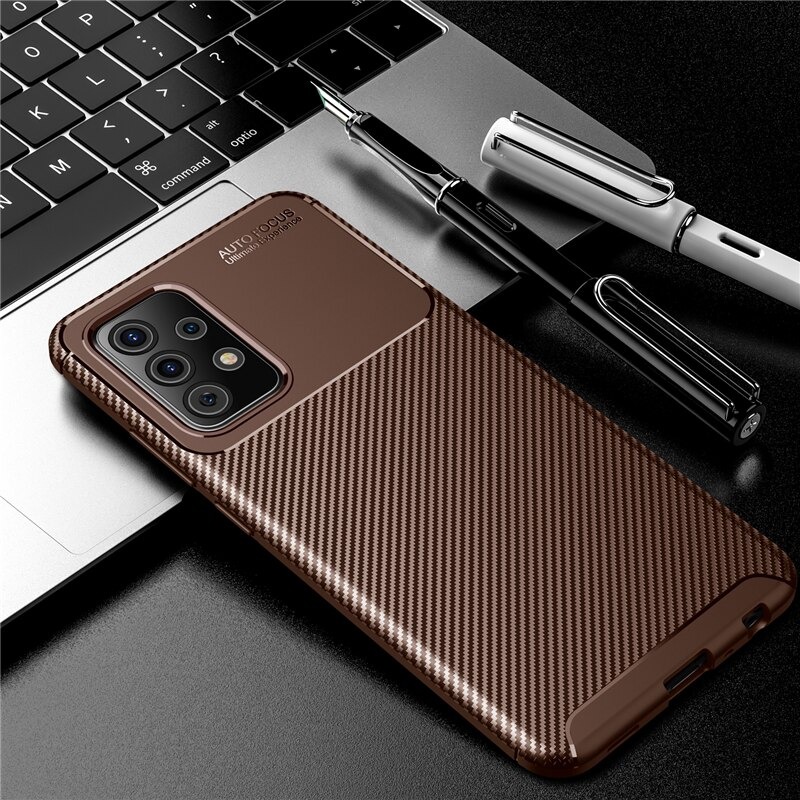 Case Samsung Galaxy A23 4G#เคสฝาหลังนิ่ม Carbon Fiber Anti-drop TPU Protection