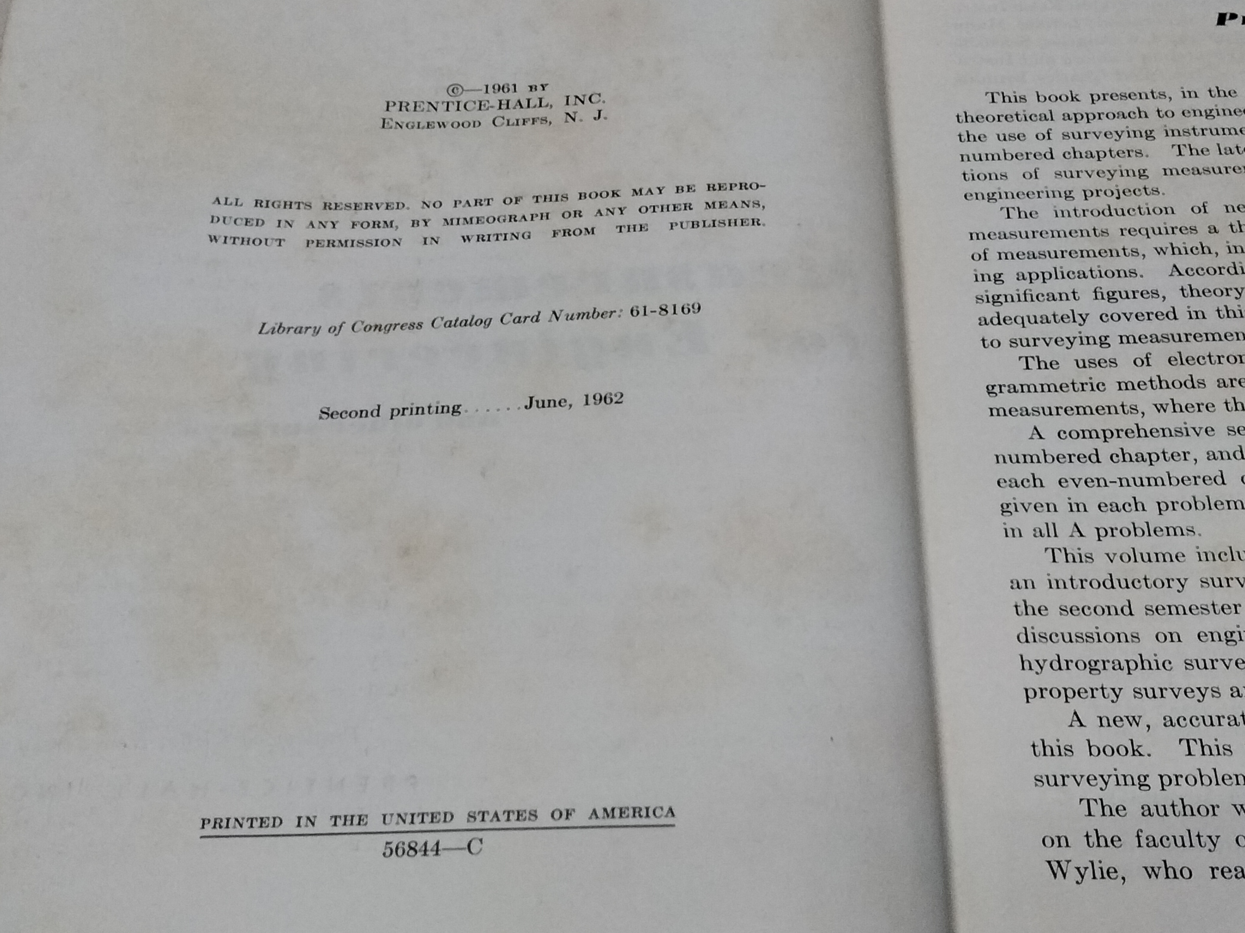 Measurements for Engineering and other surveys , Michael V. Smirnoff, 2nd 1962 ... civil engineering and engineering mechanics series