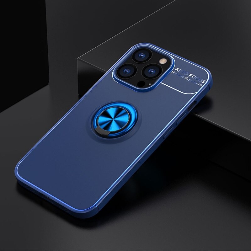 Case iPhone 13 Pro #เคสฝาหลัง TPU Finger Ring Kickstand (แผ่นโลหะแบบ Built-in)