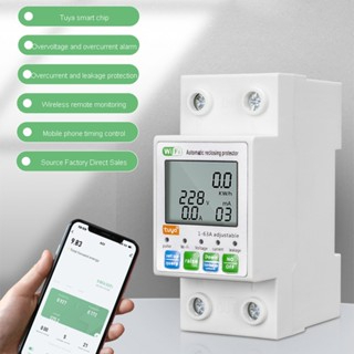 พาวเวอร์มิเตอร์อัจฉริยะ 63A Tuya Wifi Smart Earth Leakage