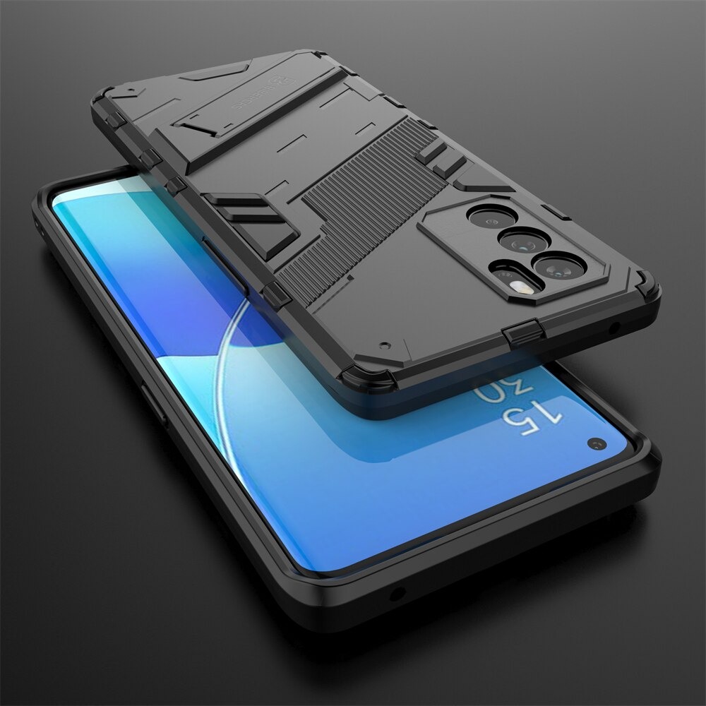 เคส OPPO Reno 6Z 5G #เคสฝาหลังพลาสติก ไฮบริด TPU + Kickstand