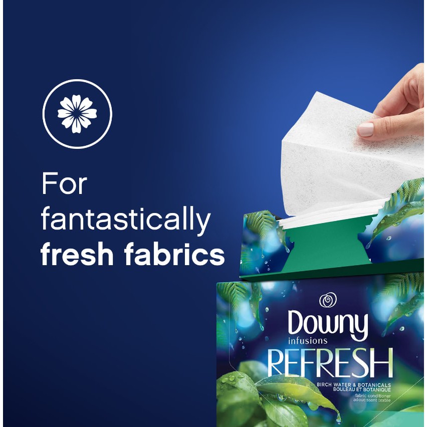 Downy® Infusions Refresh Dryer Sheets 105, 200 Sheets แผ่นหอมอบผ้า ดาวน์นี่