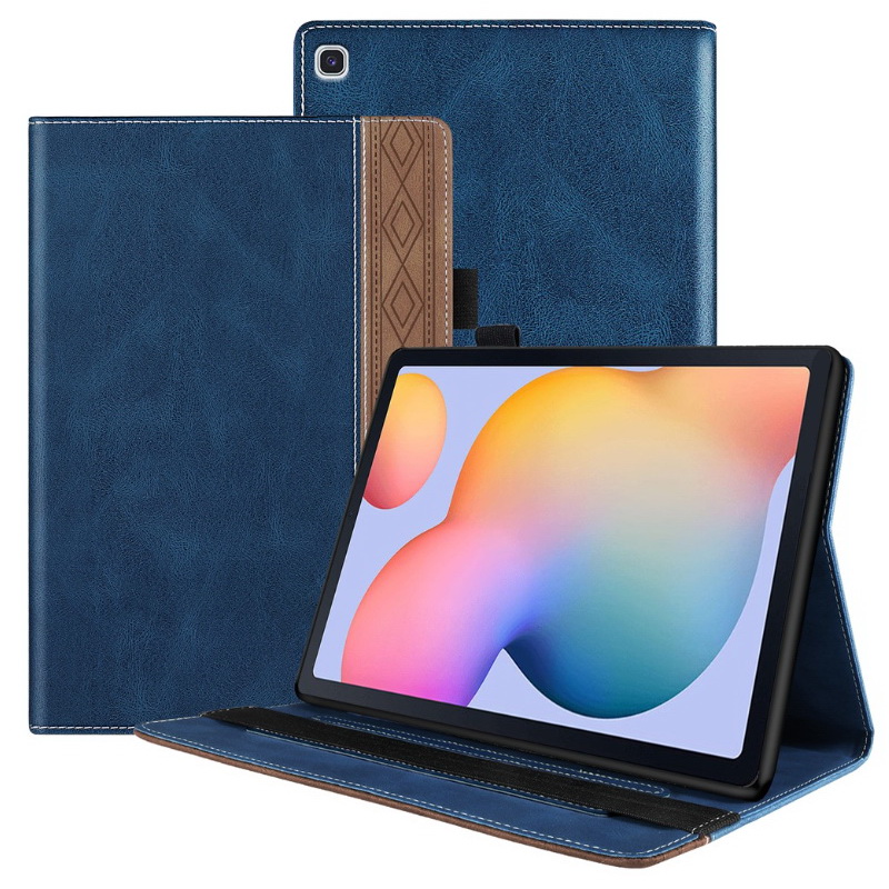 เคส Samsung Galaxy Tab S6 Lite 10.4 SM-P610 P615 P617 #เคสแบบฝาพับหนัง PU มีช่องใส่บัตรสีทูโทน