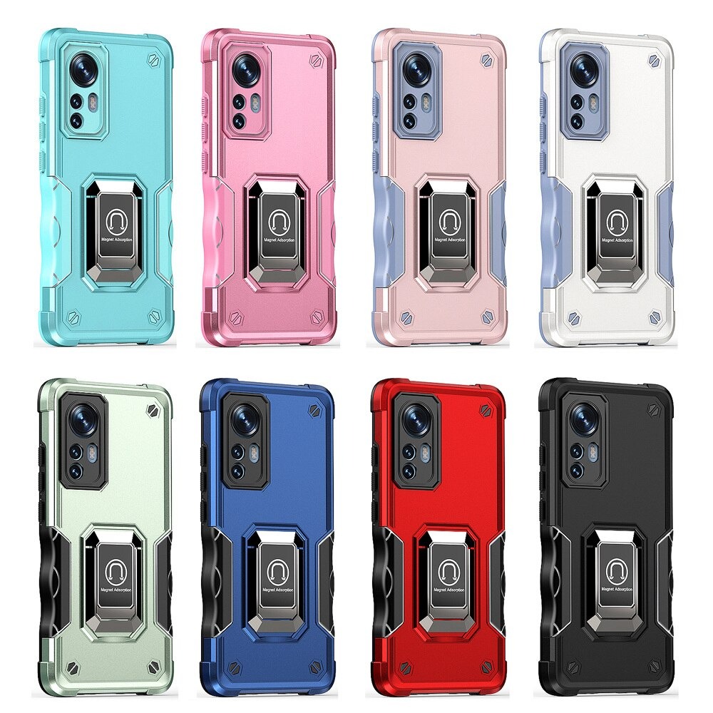 เคส Xiaomi 12 Pro #เคสฝาหลังพลาสติก ไฮบริด Silicone + PC Ring Stand