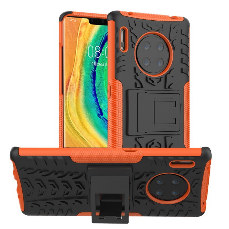 Case Huawei Mate 30 Pro #เคสฝาหลังกันลื่น Cool Tyre Pattern Kickstand (PC + TPU)