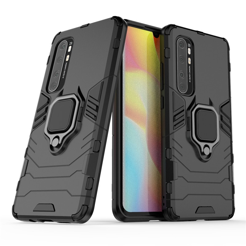 Case Xiaomi Mi Note 10 Lite #เคสฝาหลังพลาสติกแข็ง +TPU Hybrid Case มีแหวนสวมนิ้วโลหะ