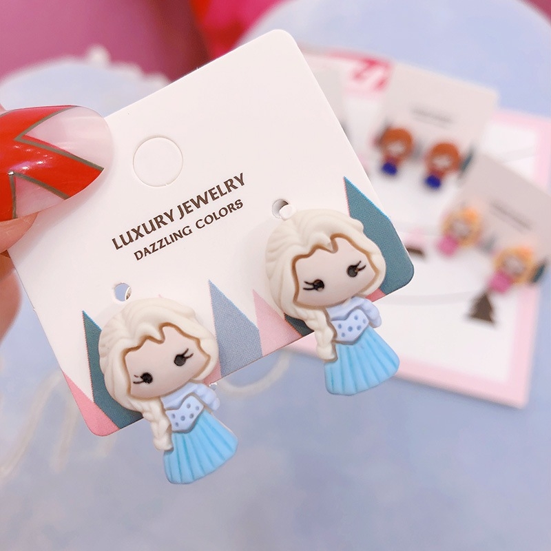 ต่างหูหนีบลายเจ้าหญิง set 5 คู่ 5 แบบ