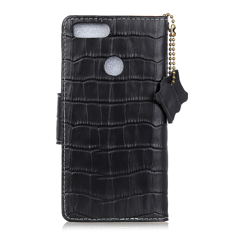 Case Asus ZenFone Max Plus (M1) ZB570TL #เคสฝาพับหนังแท้สไตล์กระเป๋าสตางค์รูปแบบหนังจระเข้