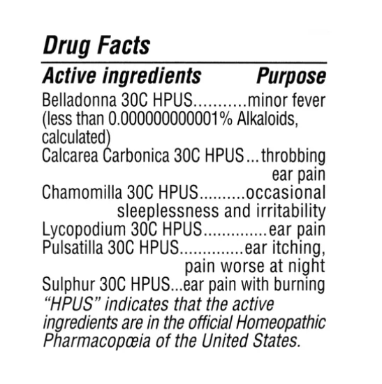 (Pre Order) Equate® Homeopathic Earache Drops 10 ml ยาหยอดหูสารสกัดจากธรรมชาติ ขนาด 10 ml