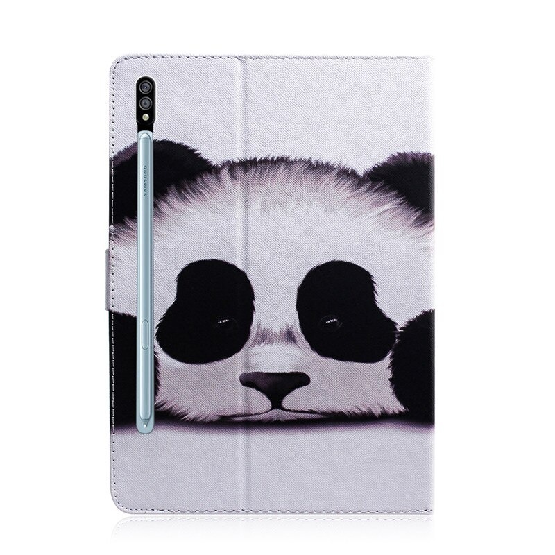 Case Samsung Galaxy Tab S7 SM-T870 SM-T875 #เคสแบบฝาพับพิมพ์ลายหนัง PU + TPU สไตล์กระเป๋าสตางค์