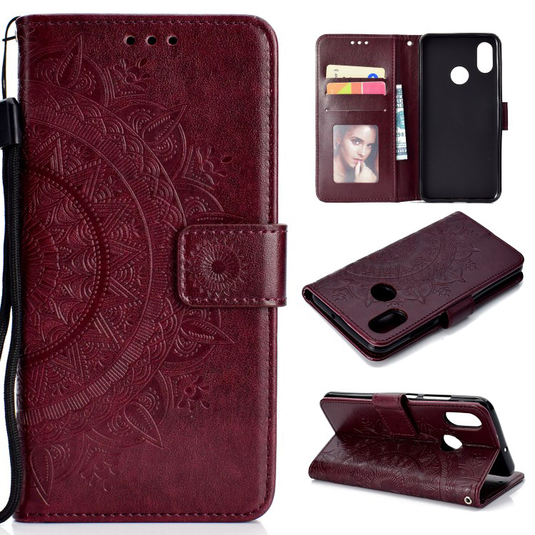 Case Xiaomi Redmi Note 5 / Note 5 Pro #เคสฝาพับหนัง PU ปั้มลาย Imprint Mandala Flower