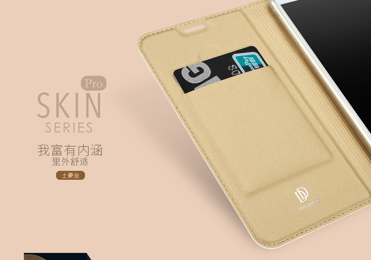 Case Oppo R9s เคสฝาพับหนัง PU มีช่องเสียบการ์ด DUX DUCIS Skin Pro Series / สีดำ