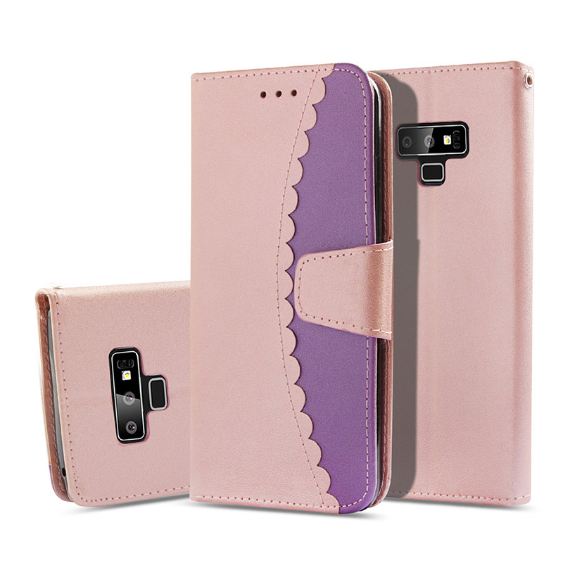 เคส Samsung Galaxy Note 9 #เคสฝาพับแบบกระเป๋าสตางค์สองสี Bi-color Splicing Leather Wallet