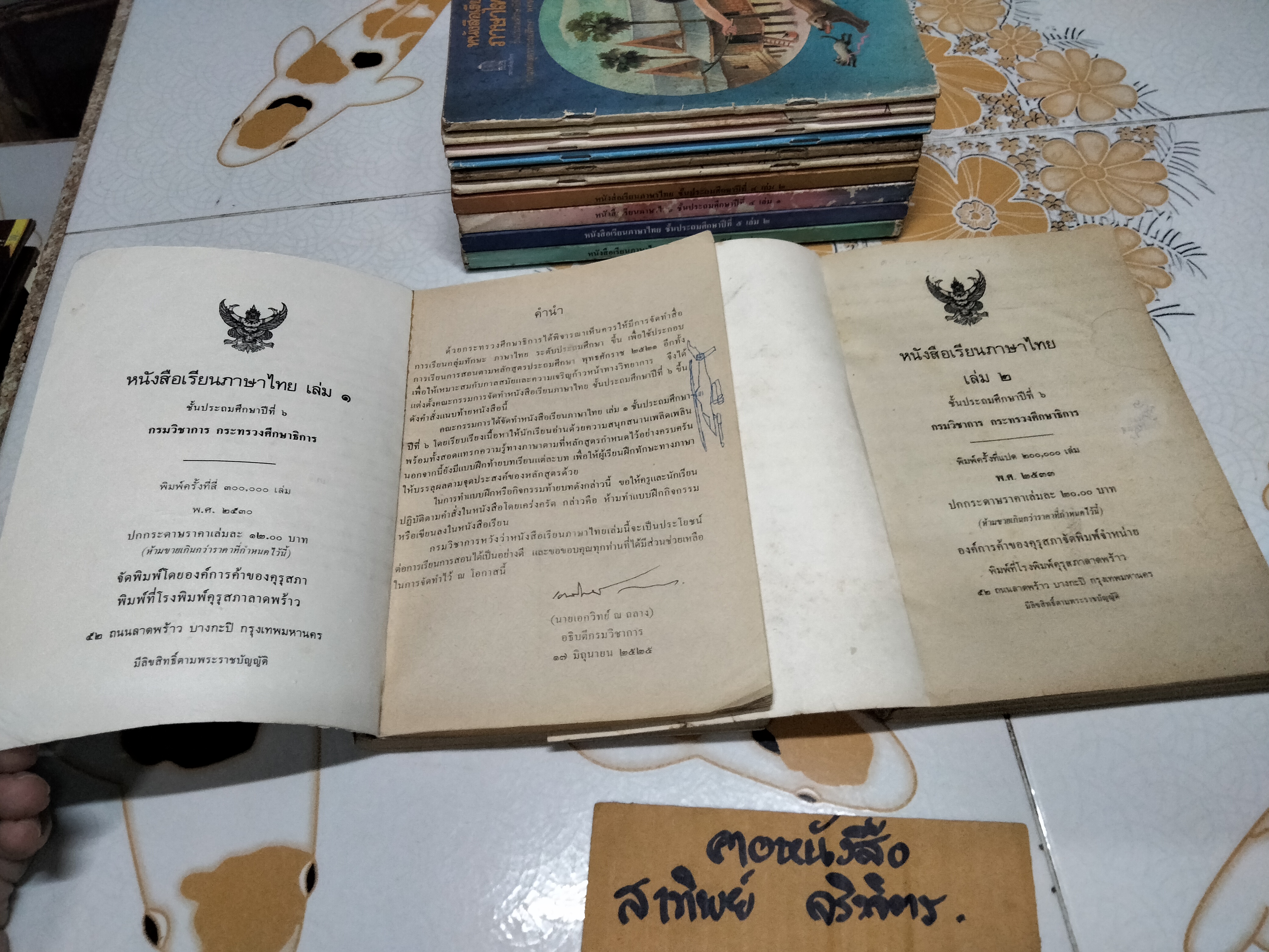 หนังสือเรียนภาษาไทย (แบบเรียน) มานี มานะ ชั้นประถมศึกษา 1-6 จำนวน 12 เล่ม