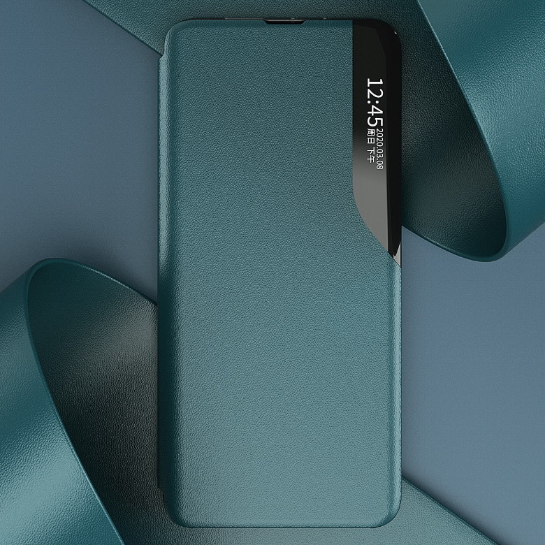 เคส Samsung Galaxy A13 5G#เคสฝาพับเคลือบผิวหนัง PU มีช่องวิวด้านข้างพับวางตั้งได้ Smart Flip kickstand leather Cover