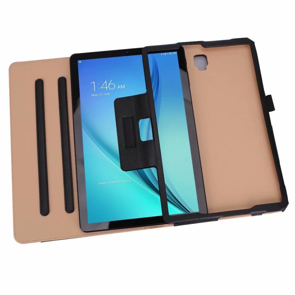 Case Samsung Galaxy Tab S4 10.5 T830 T835 #เคสฝาพับหนัง PU มีแถบยืดหยุ่นสวมนิ้ว Auto Wake/Sleep PU Leather Stand Tablet Case