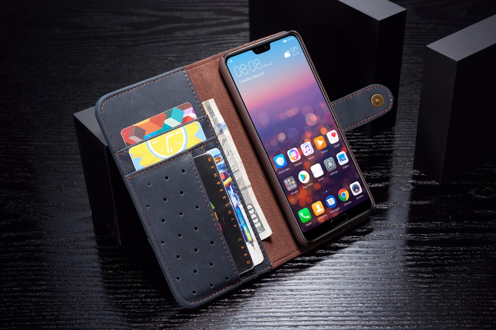 Case Huawei P20 Pro #เคสฝาพับหนังแยกแบบกระเป๋าสตางค์สไตล์ย้อนยุคพับตั้งได้ Retro Style Split Leather Wallet