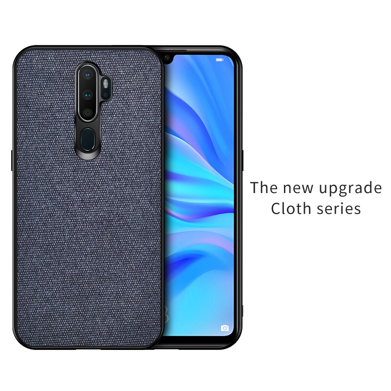 Case OPPO A9 (2020) / OPPO A5 (2020) #เคสฝาหลังรูปแบบ Cloth Texture PU Leather + TPU