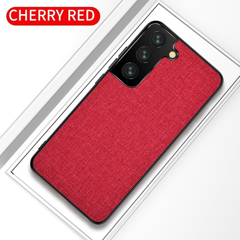 เคส Samsung Galaxy S21 #เคสฝาหลังเคลือบผิวผ้า Matte Cloth PU + PC + TPU Hybrid
