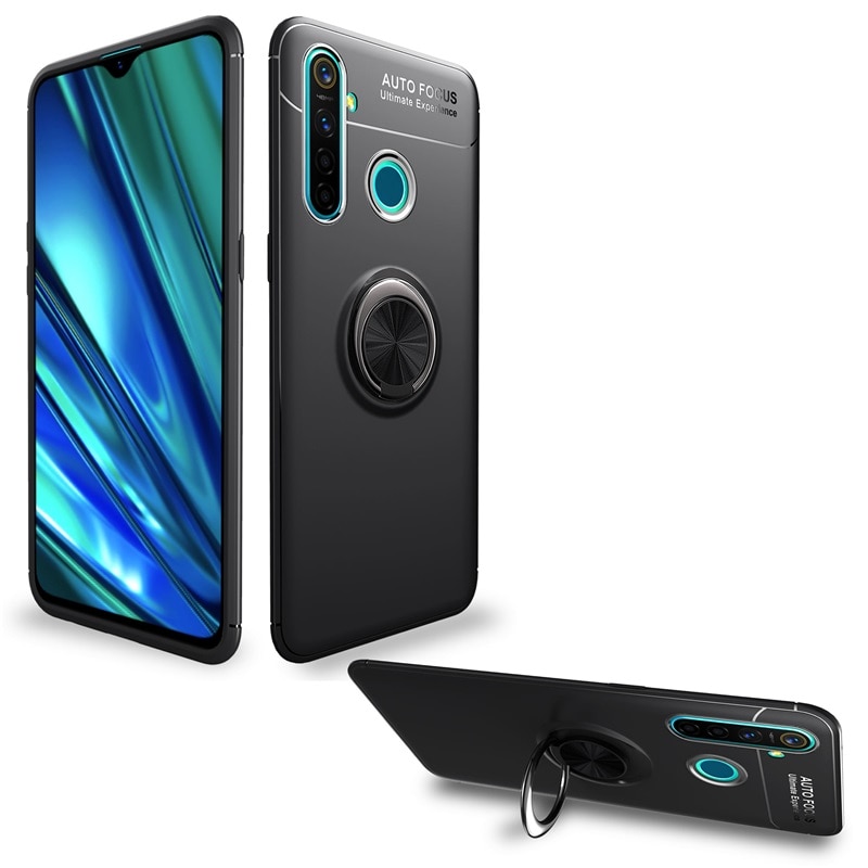 Case Realme 5 Pro #เคสฝาหลัง TPU Finger Ring Kickstand (แผ่นโลหะแบบ Built-in)