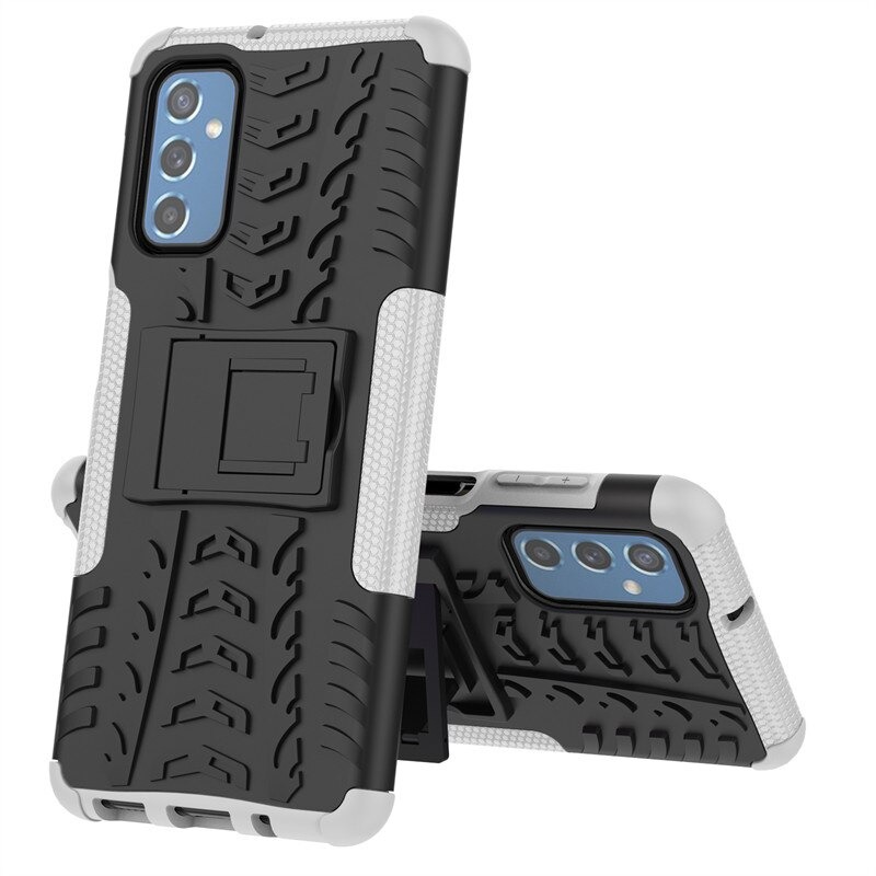 เคส Samsung Galaxy M52 5G #เคสฝาหลังกันลื่น Cool Tyre Pattern Kickstand (PC + TPU)