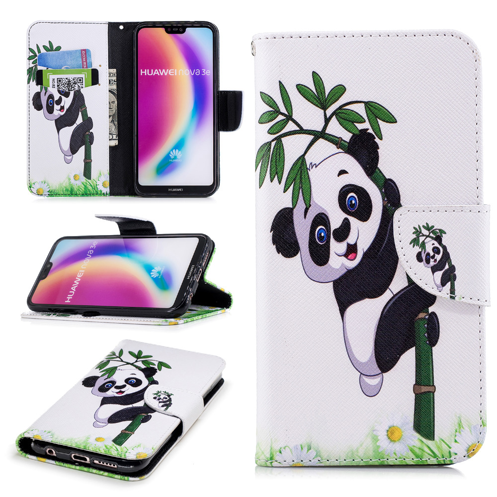 Case Huawei P20 Lite/Nova 3e #เคสฝาพับสไตล์กระเป๋าสตางค์พิมพ์ลายสวยๆ Pattern Printing Magnetic Leather