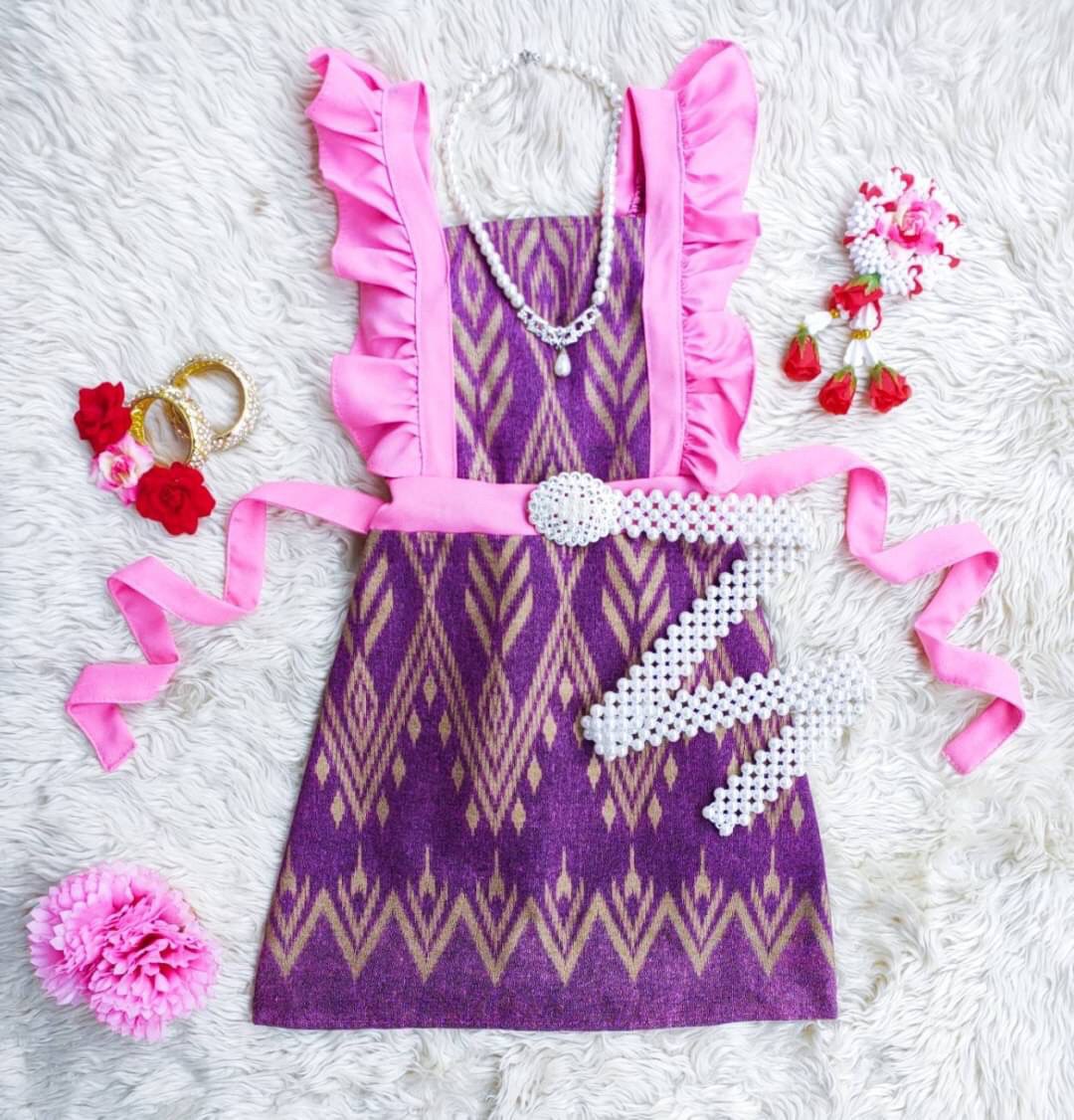 ชุดไทยเด็กหญิง เดรสผ้าไทย