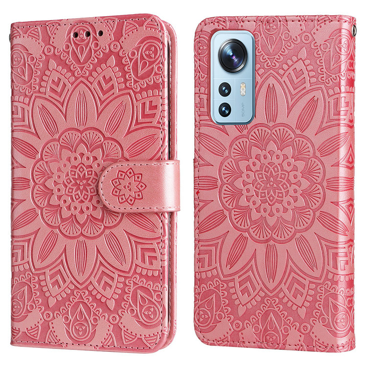 เคส Xiaomi 12 #เคสฝาพับหนัง PU ผิวลายนูน Embossed Mandala Flower Leather Wallet