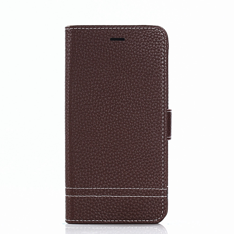 เคส Samsung Galaxy A8 (2018) #เคสฝาพับแบบกระเป๋าสตางค์หนังPU ผิวลิ้นจี่สีสันสยวงามทันสมัย