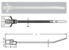 PUSH MOUNT TIE เคเบิ้ลไทร์แบบหัวล็อค