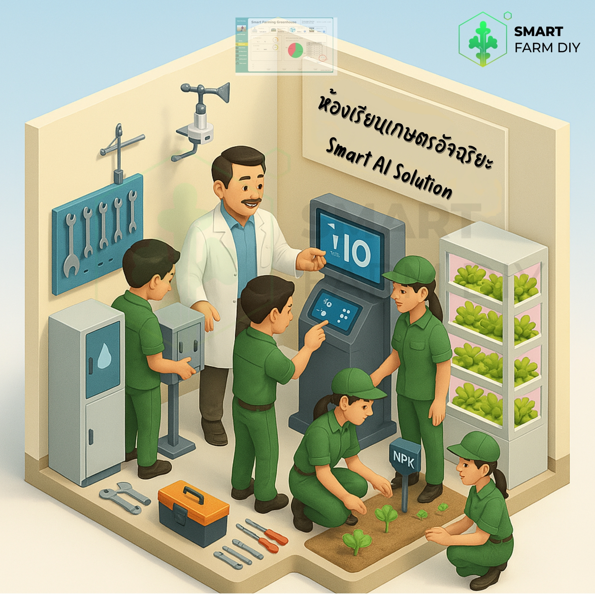 รับออกแบบผังฟาร์มปลูกพืชห้องเรียนระบบฟาร์มแบบ Urban Farm /Smart Farm / Modern Farm /Digital Farm