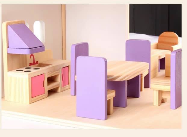 บ้านตุ๊กตาไม้ พร้อมเฟอร์นิเจอร์