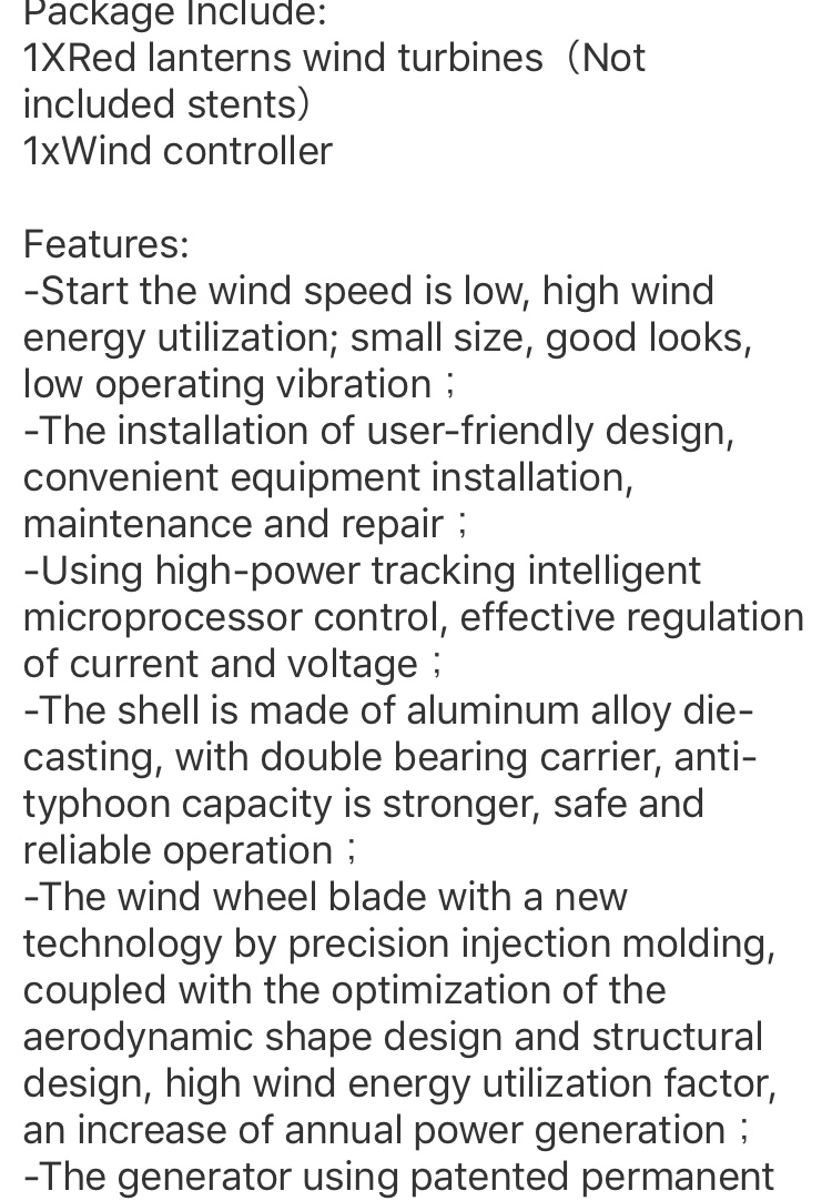 ชุดผลิตไฟฟ้า 12/24 โวลต์ กังหันลม wind energyb100-300W vertical axis