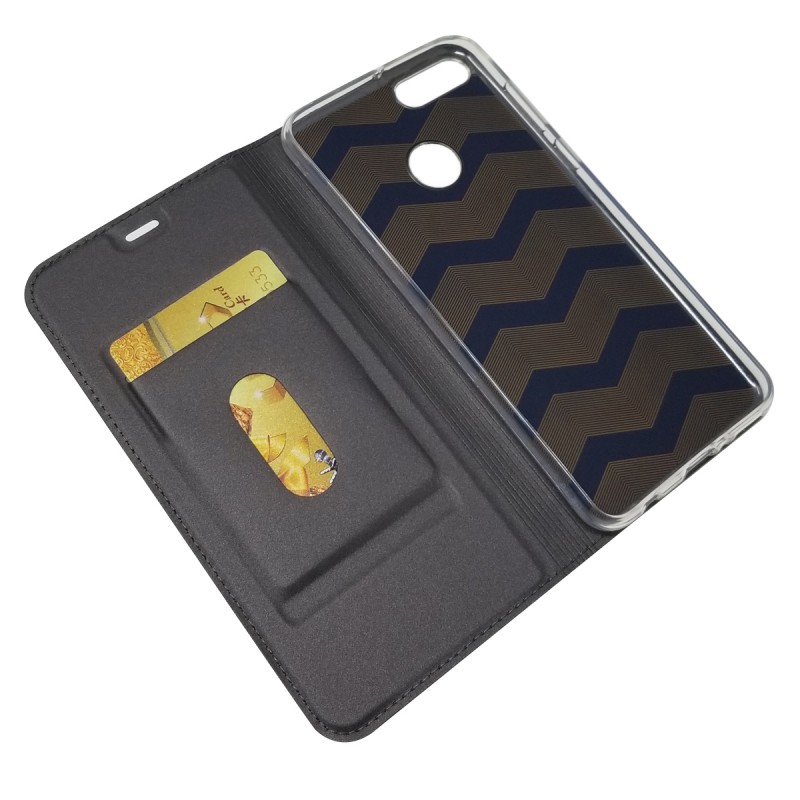 เคส Huawei Y9 (2018) #เคสฝาพับหนัง PU Magnetic Adsorption Stand Leather Card Holder