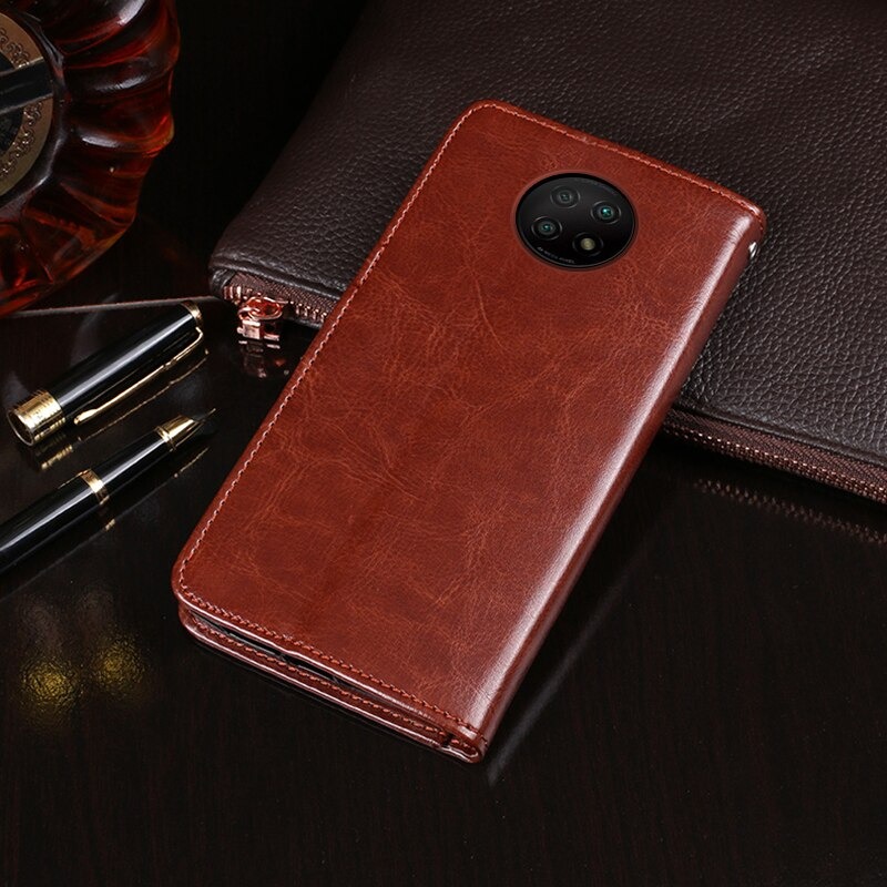 เคส Redmi Note 9T 5G #เคสฝาพับแบบกระเป๋าสตางค์หนัง PU ผิวหนังม้า Crazy Horse