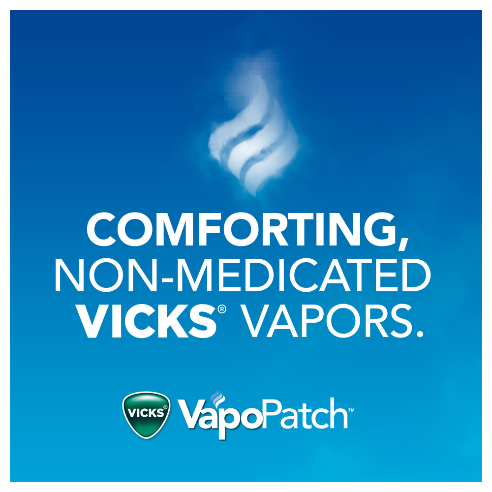 วิคส์ แผ่นแปะหน้าอก VapoPatch™ Soothing Vapors Long Lasting 5 Wearable Patchs (Vicks®)