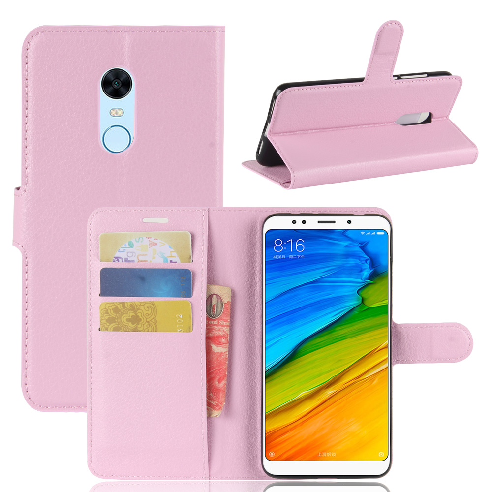 เคส Xiaomi Redmi 5 #เคสสไตล์กระเป๋าสตางค์หนัง PU ผิวลิ้นจี่สีสันสดใส