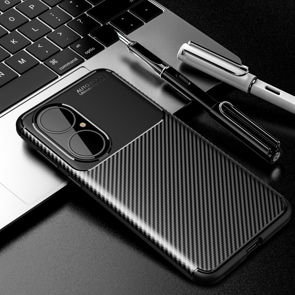 เคส Huawei P50 Pro #เคสฝาหลังนิ่ม Carbon Fiber Anti-drop TPU Protection