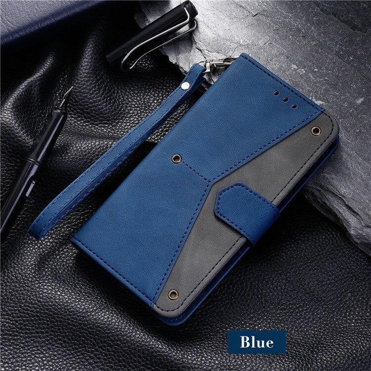 เคส Samsung Galaxy S20 FE / S20 FE 5G #เคสฝาพับหนัง PU Splicing Stitching Stand Skin-touch Leather