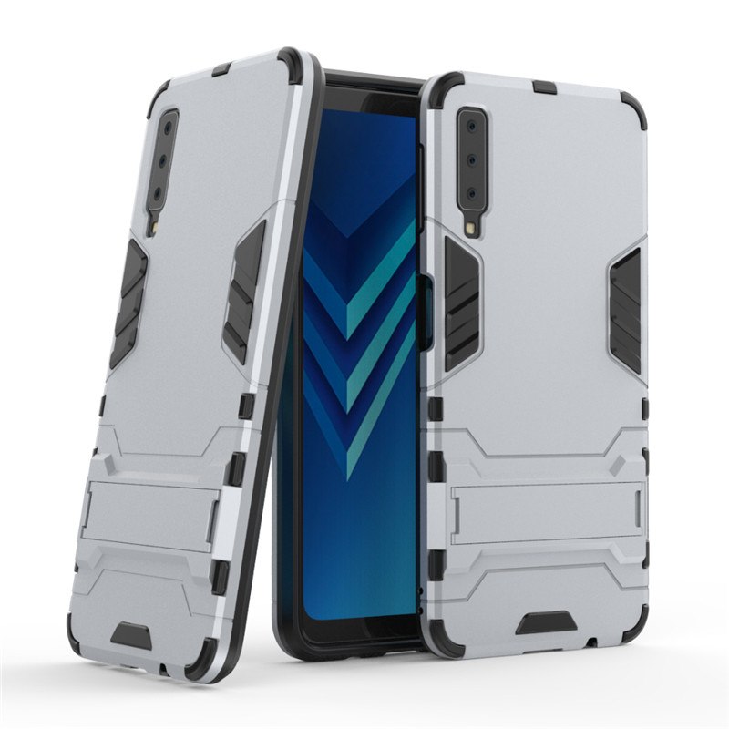 Case Samsung Galaxy A7 (2018) #เคสฝาหลังพลาสติก ไฮบริด TPU + Kickstand