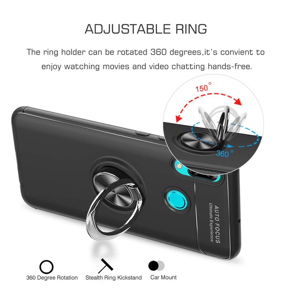 Case Huawei Y7 2019 #เคสฝาหลัง TPU Finger Ring Kickstand (แผ่นโลหะแบบ Built-in)