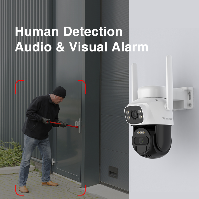 Vstarcam Vstarcam กล้องสองเลนส์โซล่าเซลล์แบบใส่ซิมใช้พลังงานแสงอาทิตย์ รุ่นBG622DR รองรับซิม4Gทุกเครือข่าย ขาว