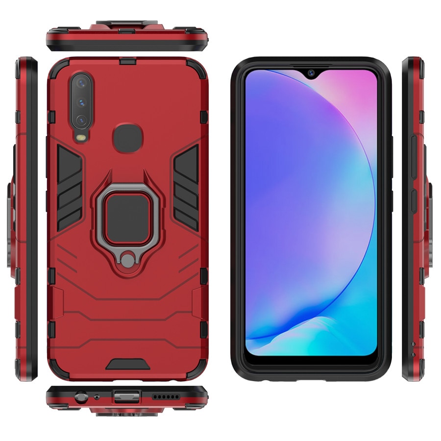 Case vivo V11 / V11 Pro #เคสฝาหลังพลาสติกแข็ง +TPU Hybrid Case มีแหวนสวมนิ้วโลหะ