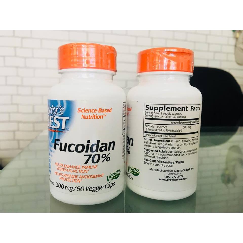 Best Fucoidan 70% ฟูคอยแดน 60 Veggie Caps (Doctor's Best) ลดน้ำตาลในเลือด ช่วยเพิ่มระบบภูมิคุ้มกัน ดูแลรักษาเนื้อเยื่อ